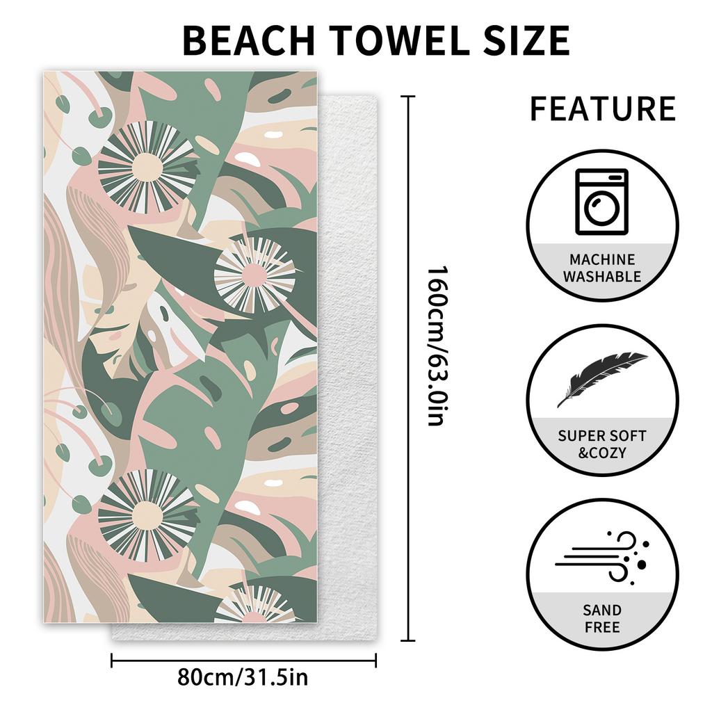 Beach towel expert, double-sided velvet sunscreen beach towel, microfiber printed quick-drying towel