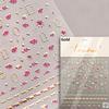 Colored Crystal Star Love Shiny Silver Hollowed Smudging Rainbow Flower Jelly Embossed Nail Art Stickers Manicure Decals