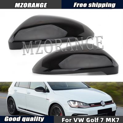 Cache de rétroviseur latéral avec clignotants pour VW Golf 7 MK7 7.5 GTI pour Touran 2013- Boîtier de rétroviseur noir brillant voiture