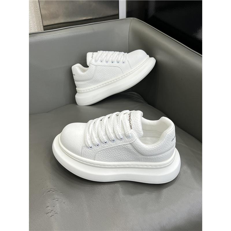 Autumn new color matching leather big head dad shoes lightweight platform sports casual shoes dl