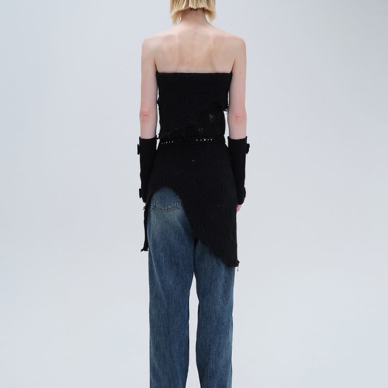 DIAGONAL APPLIQUE HAND WARMER (black)