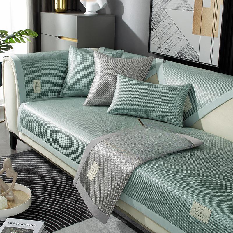 Summer Ice Silk Sofa Cushion Non-Slip Summer Mat Seat Cushion Four Seasons Universal Stain-Resistant Light Luxury Style Universal Sofa Cover