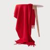 Ankora Red Solid Color Scarf for Women Autumn and Winter New Couple Shawl Dual Purpose Warm Long Thickened Scarf
