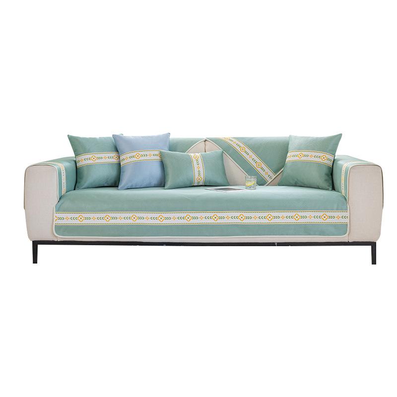 Ice Silk Summer Mat Sofa Cushion Summer Summer Non -Slip Cushion Washable Cool Feeling Sofa Cover Backrest Towel Cover Cloth 