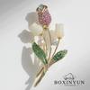Broche tulipe élégante Bo Xin Yun avec perle de culture et nacre