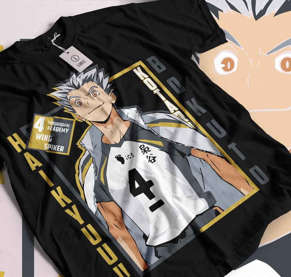 

Kotaro Bokuto T-shirt Haikyuu anime volleyball player black t-shirt 021 S