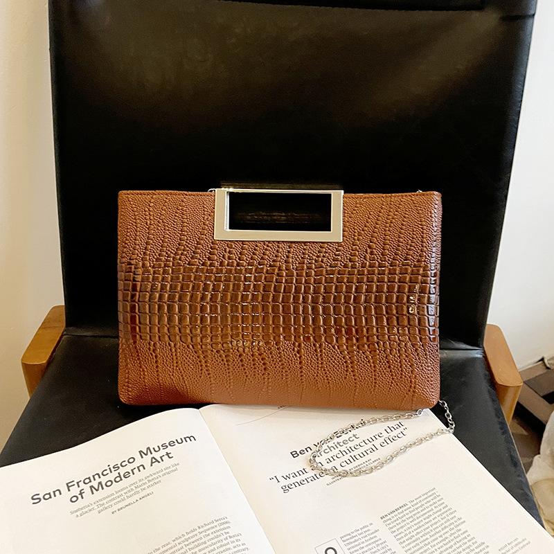 

Fashion Chain Bag - A Versatile Single-shoulder Crossbody Handbag with A Comfortable Texture жовтий/коричневий