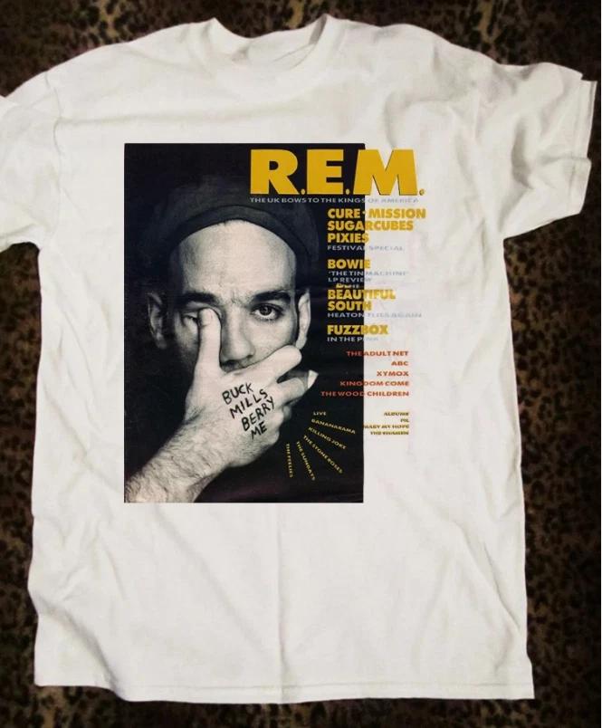 

R.E.M Band Buck Mills Berry Me MELODY MAKER Short Unisex Tee Cotton Shirt 4XL