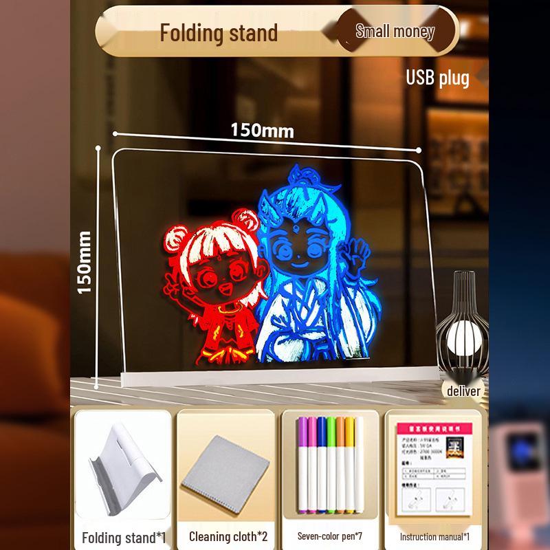 Luminous Erasable Drawing Board for Kids - Perfect Children's Day Gift or Night Market Display Sign