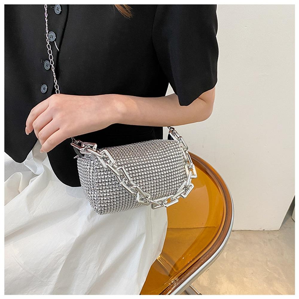 Trendy Spring Summer Women's Bag - Personalized Colorful Diamond Chain Shoulder Crossbody Bag