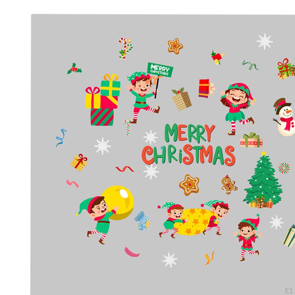 3er-Set Weihnachtsfensteraufkleber aus PVC für Glas, niedliche Weihnachtsdekoration für den Winter