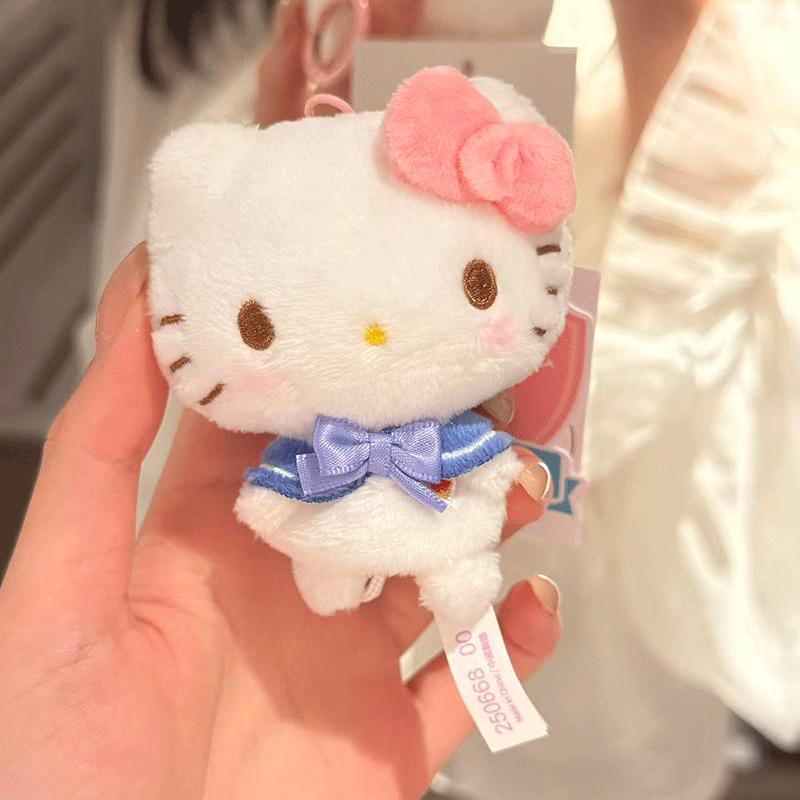 Charming Hello Cat Plushy Keycharm Mini Downy Toy Purse Trinket Cute Girly Hanger For Bagpack Car Key Decoration Treat