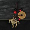 2026 Year Of Chinese Zodiac Horse Lucky Pendant Keychain Copper Feng Shui Wealth Key Ring Women Men Bag Charm Jewelry Gift