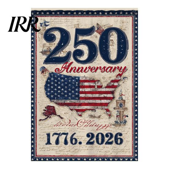 Veterans Day Garden Flag 250th Anniversary America 250 Years of Freedom Patriotic Banner Front Yard Decor 4th July Sign for Independence Memorial Gift