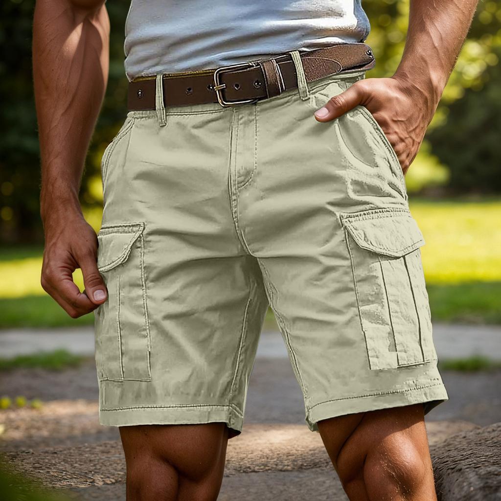 Men's Casual Work Pants With Multiple Pockets, Summer Sport Work Pants, Short Waist Pants, Five-pocket Pants