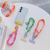 A Fresh And Cute Diamond Phone Lanyard, Short Wrist Lanyard, Silicone Anti-Loss Lanyard, Fashionable Phone Charm