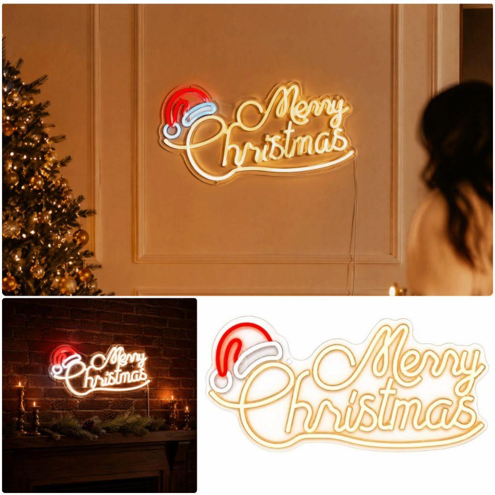 USB Plug Powered Merry Christmas Neon Sign Holiday Neon Light  Indoor Outdoor Decoration