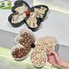 Schmetterlingsförmige Obstplatte Tablett Wiederverwendbar mit Deckel Obst-Snack-Platten Kreativ 2 Fächer Snacks Aufbewahrungsbehälter