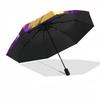 1pc Flame-Spider Design Automatic Folding Umbrella, Portable 3-Fold Design with Iron Frame, Perfect for Outdoor Use, Festive Gifts, Travel, Daily Use,