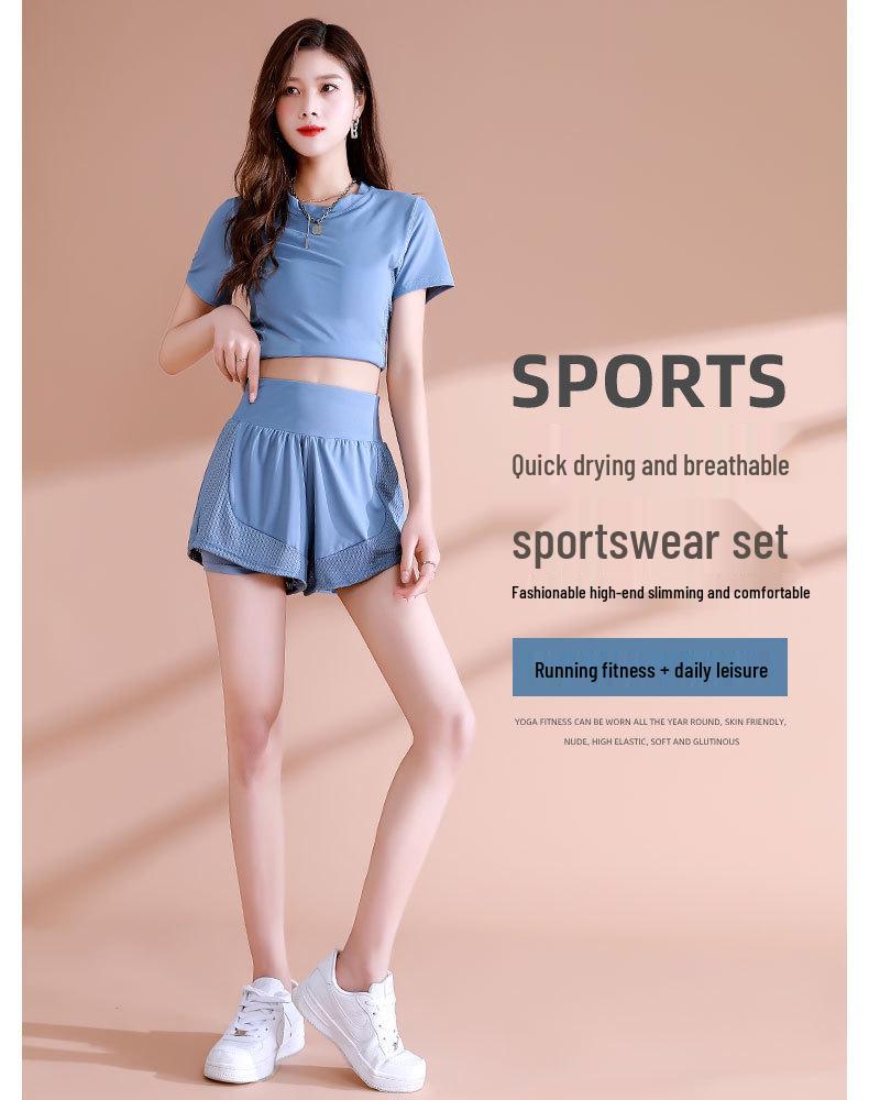 Women's Summer 2025 Quick-Dry Badminton & Running Set: Gym Yoga Morning Suit