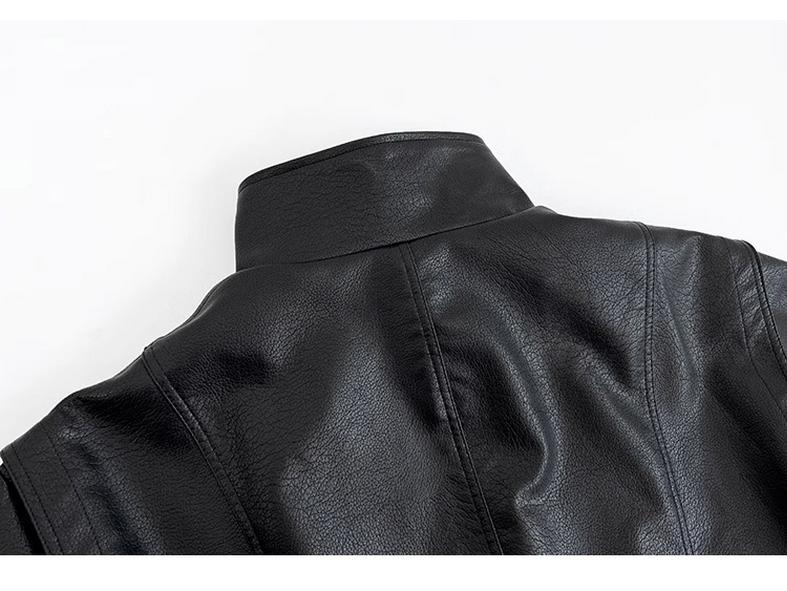 Men's American Retro Faux Leather Motorcycle Jacket - Soft, Short, High-End Feel, Pilot Style for Spring/Autumn