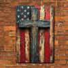 Vintage Tin Sign In God We Trust American Flag Metal Wall Art 8x12 Inch
