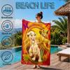 Lion king Artwork Printed Microfiber Beach Towel, Soft And Absorbent, Quick-Dry, Ideal for Summer Travel, Beach Essential, Swimming Pool