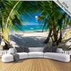 2D Tropical Beach Tapestry Palm Tree Ocean Wall Hanging, Large Size Wall Decor for Bedroom