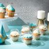 50 Stück Cupcake-Verpackungsbox Transparent Dessertbehälter Wiederverwendbar Stapelbar Dessert-Etui mit Domdeckel Muffins-Aufbewahrung für Partys