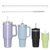 2 Stück/Set Ersatz-Strohhalme, kompatibel mit Stanley 20 oz, 30 oz, 40 oz Bechern, wiederverwendbare Strohhalme mit Reinigungsbürste