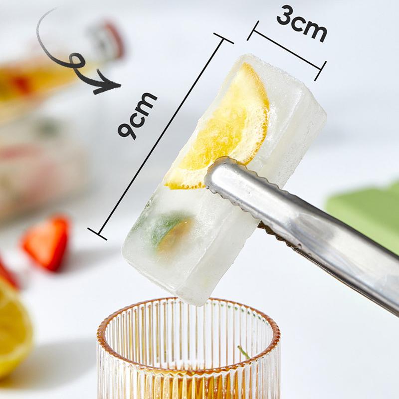 4 Grids Rectangle Ice Cube Mold with Lid Silicone Ice Cube Tray Cold Drinking Ice Maker DIY Ice Cream Cake Chocolate Mould