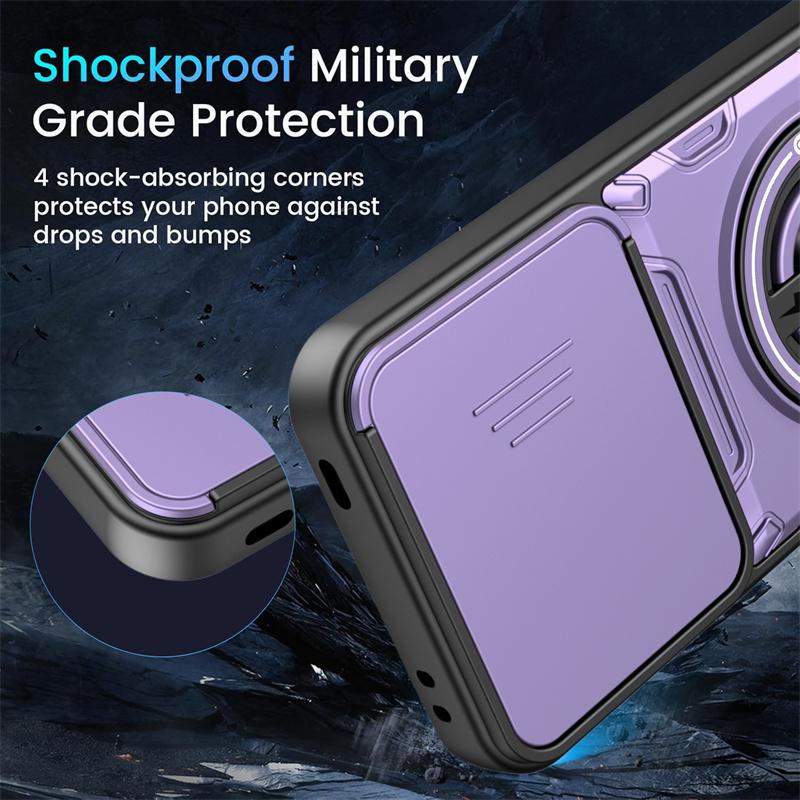 For Vivo V70 FE Case Vivo V70FE Phone Cases Vivo V70 FE Armor Slide Camera Lens Protection Back Cover Magnetic Ring Holder Coque