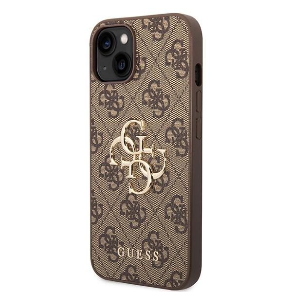 Guess Guhcp15S4Gmgbr Iphone 15 / 14 / 136.1 Brązowy/Brown Hardcase 4G Duże Metalowe Logo