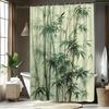 1pc Bamboo Shower Curtain, Fresh Natural Bamboo Forest Bathroom Decor, Polyester Fabric with 12 Hooks, 70. 8x70. 8 Inches