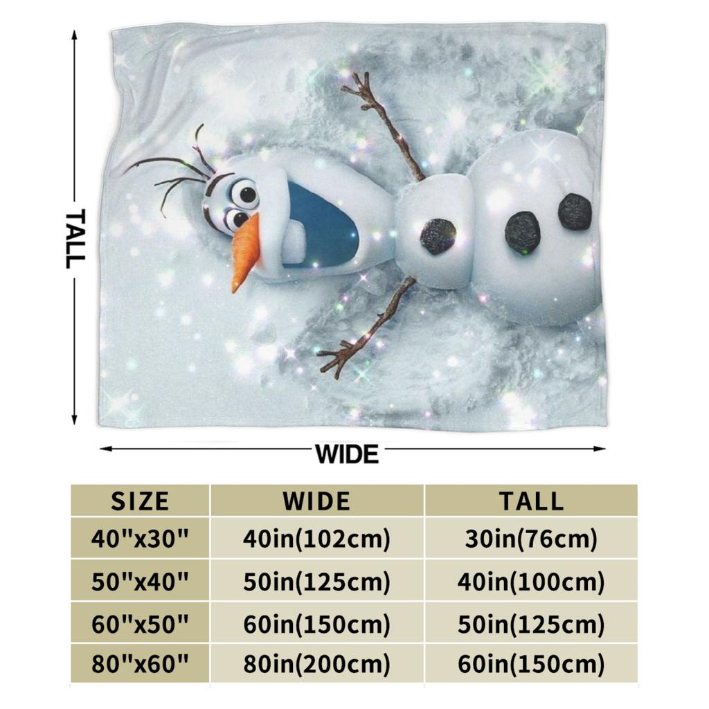 Olaf Frozen cartoon winter sneeuw Deken Warm Gezellig Pluizig Plaid Dekens voor Bank 50x60 Inch Meerdere Maten Sprei