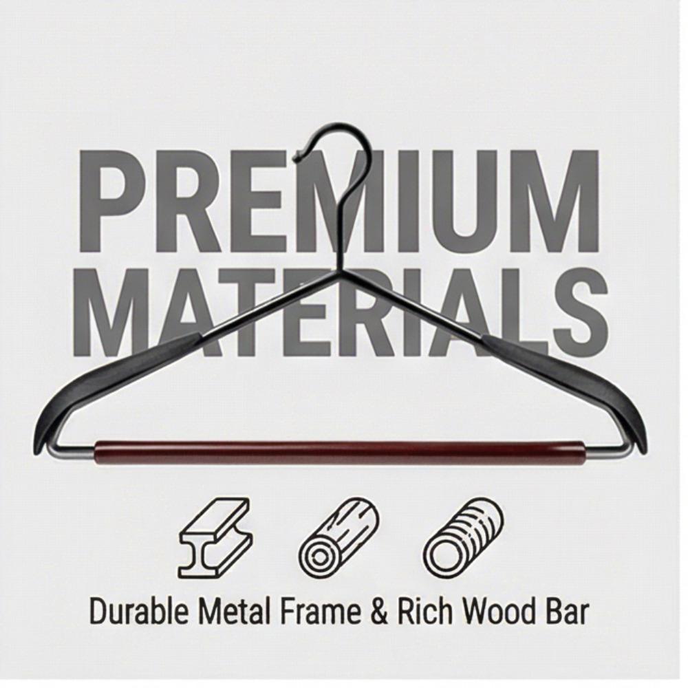 Premium Beech Wood Household Non-Slip, No-Marks Clothes Hanger
