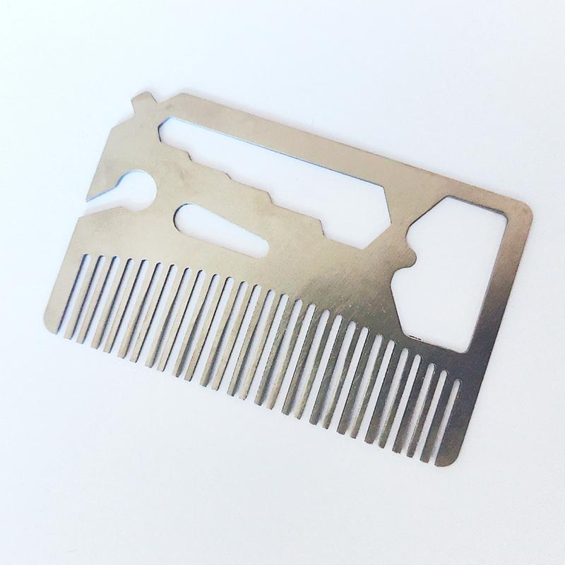 Multi-Tool Card, Stainless Steel Comb, Creative Corkscrew, Hairdressing Comb, Beard Comb