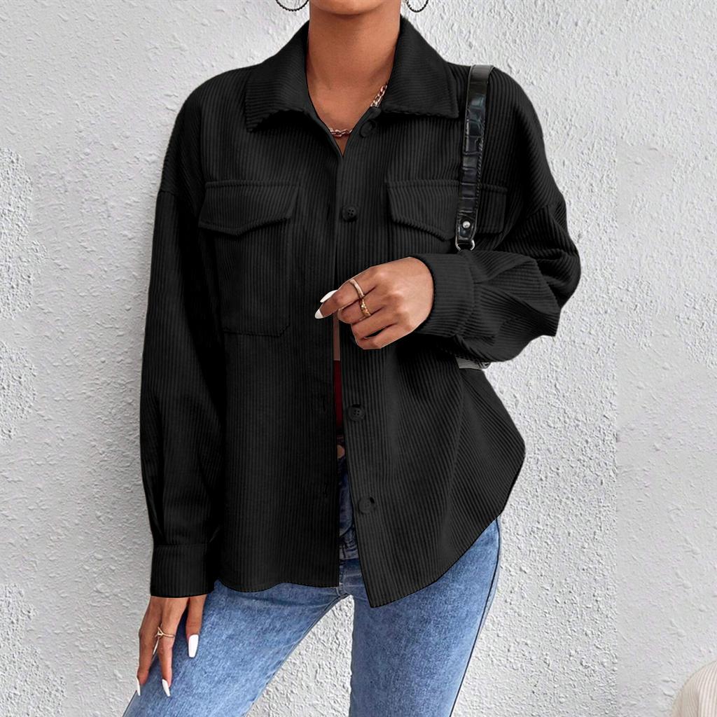 Women's Shirt Solid Color Long Sleeved Jacket