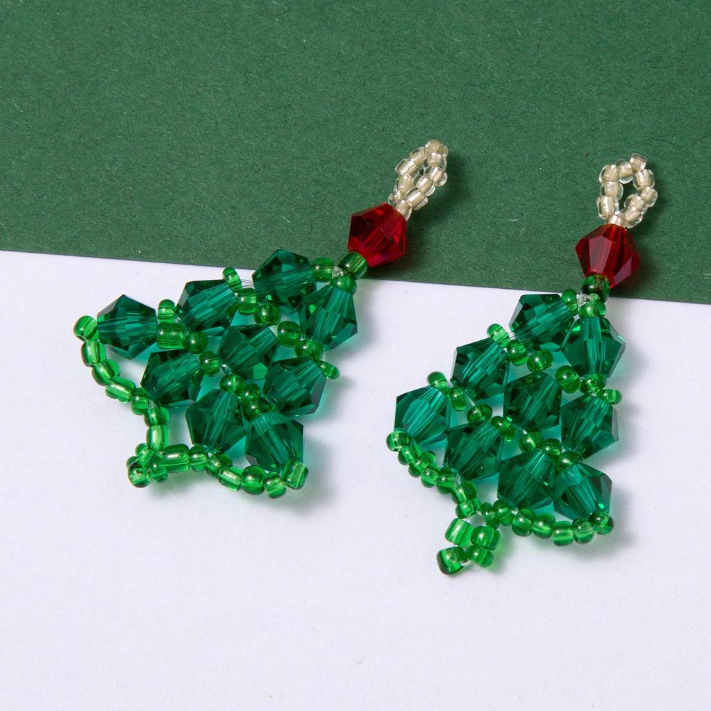 Festive Knitted Christmas Tree Pendant Earrings & Phone Charms