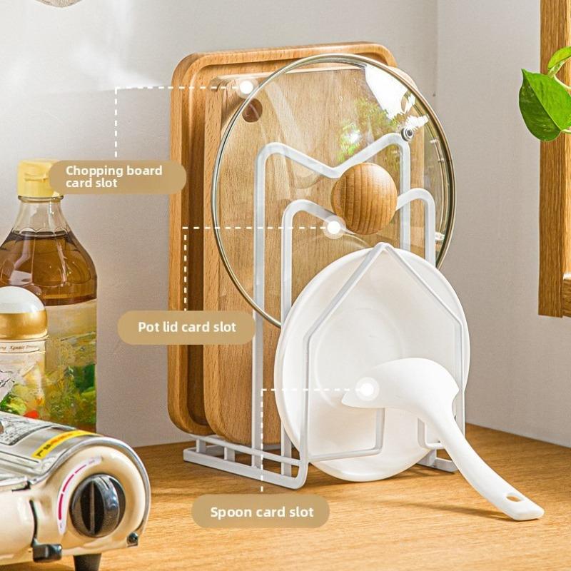 Rack Shelf Stand Multi Layer Space Saving Rustproof Cutting Board Practical Kitchen Organizer Pot Lid Holder Iron Art Home