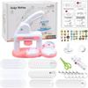 3in1 Button Maker Machine,Round/Heart Magnet DIY Pin Badge Maker,Portable Press Machine Badge Punch Kit with 36 Patterns Badges
