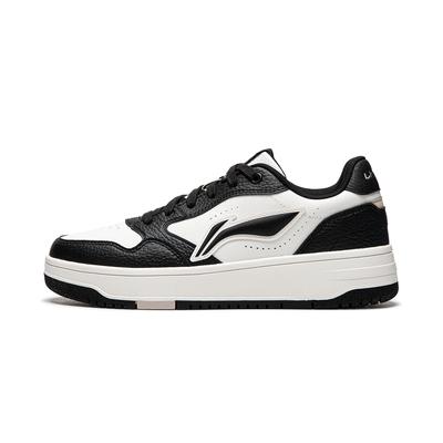 Li Ning Tianji Soft Slip Resistant Cushioning Abrasion Resistant Low Top Skateboard Shoes Women's White Black AGCU272-4