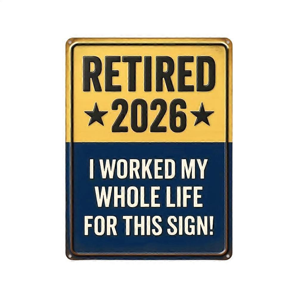 2026 Retired Sign Bright Eye-Catching Keepsake Retirement Party Decoration