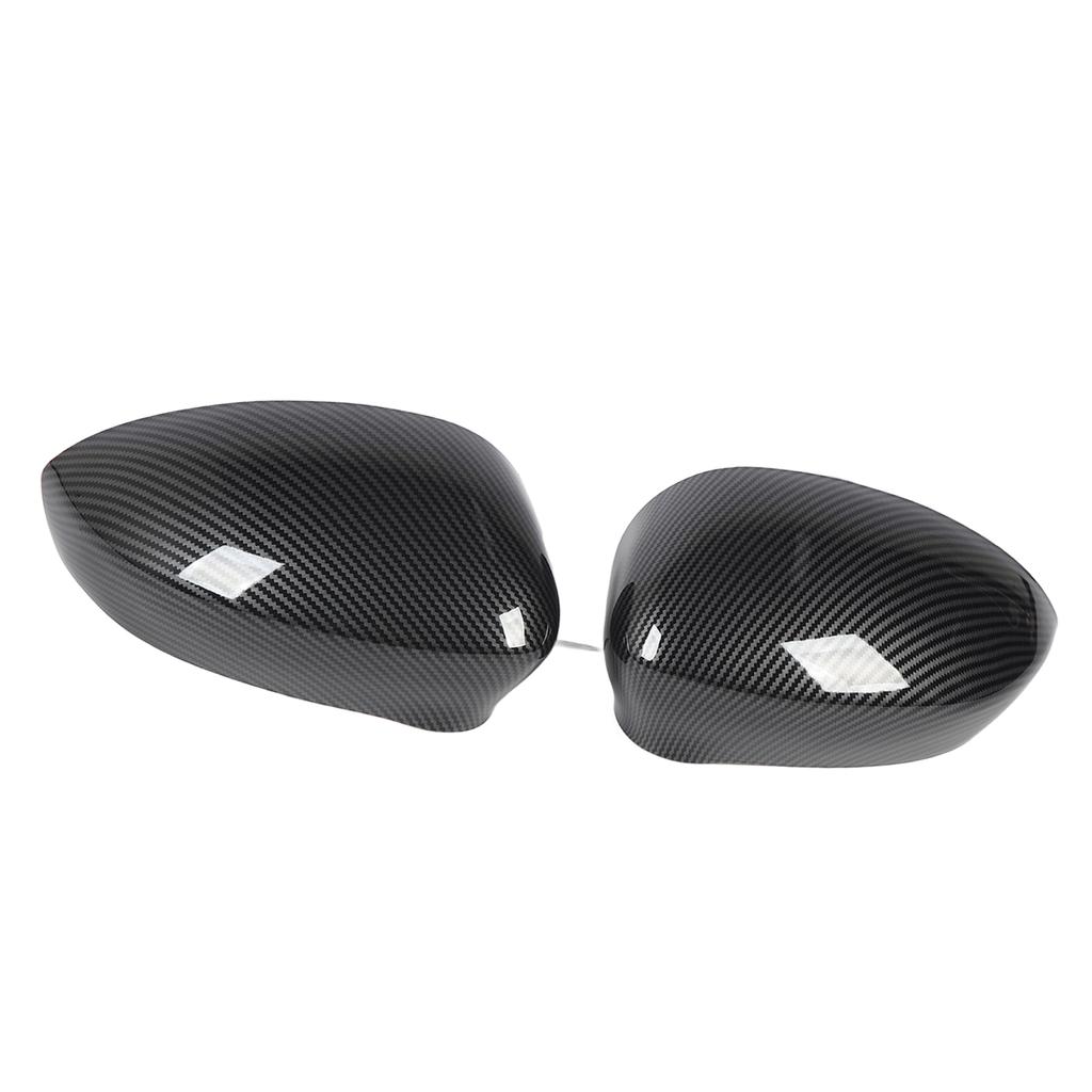 2 Pcs Door Side Rearview Mirror Cover Cap Left Right Wing Mirror Cover Replacement for Fiat 500 2007 To 2020 Carbon