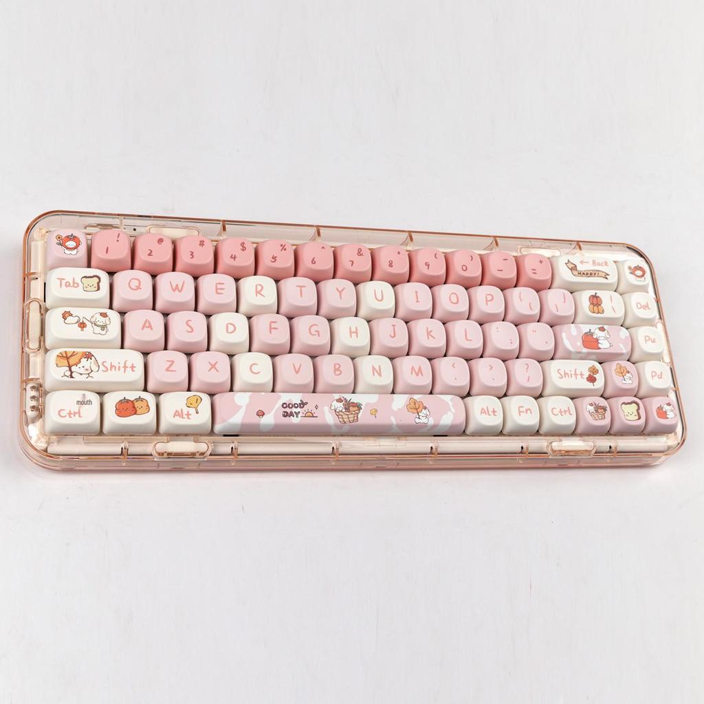 Ice Cream Bear Blue Cartoon Keycap Set - Cute MOA 75/98 Key Mechanical Keyboard Caps