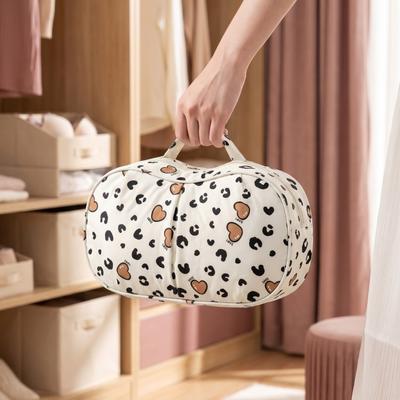 Handheld Underwear Storage Bag Multiple Compartments Folding Bra Storage Bag Large Capacity 3-in-1 Design Underwear Packing Cube