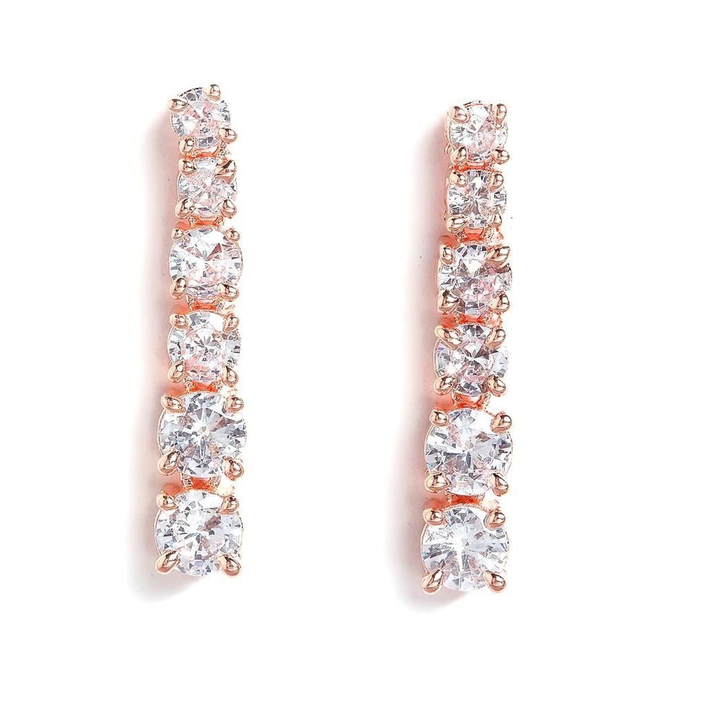 Smyckesset Klassisk Stil AD/Amerikansk Diamantbesatt Roséguldpläterad Handgjord Cirkelhalsbandsset för Kvinnor & Flickor