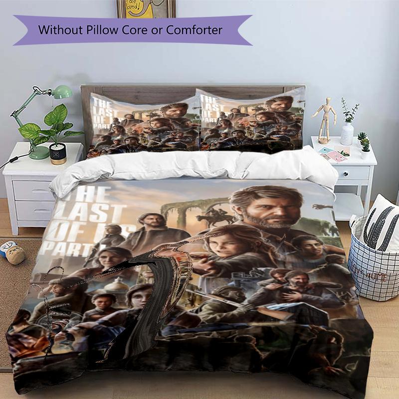3pcs The Last of Us Bedding Set Duvet Cover Closure Includes 1 Duvet Cover & 2 Pillowcases, Soft and Comfortable for All Seasons.