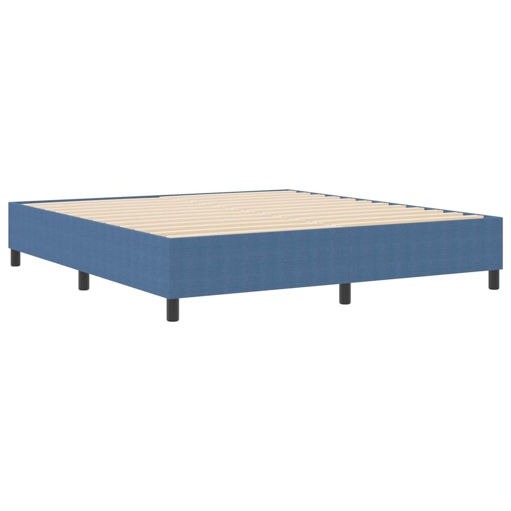 Platform Bed Frame Blue 180 x 200 cm Corduroy Fabric