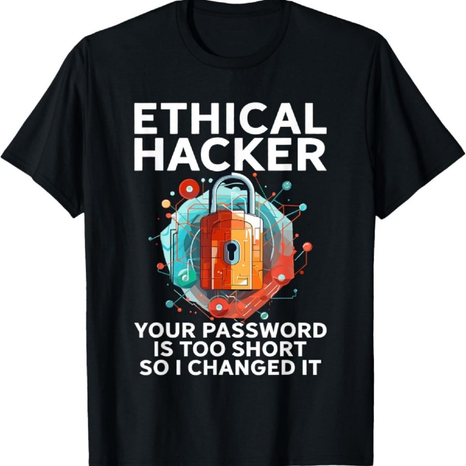 

Этичный хакер Пароль Слишком короткий Хакер в белой шляпе Футболка XXXXXL чёрный